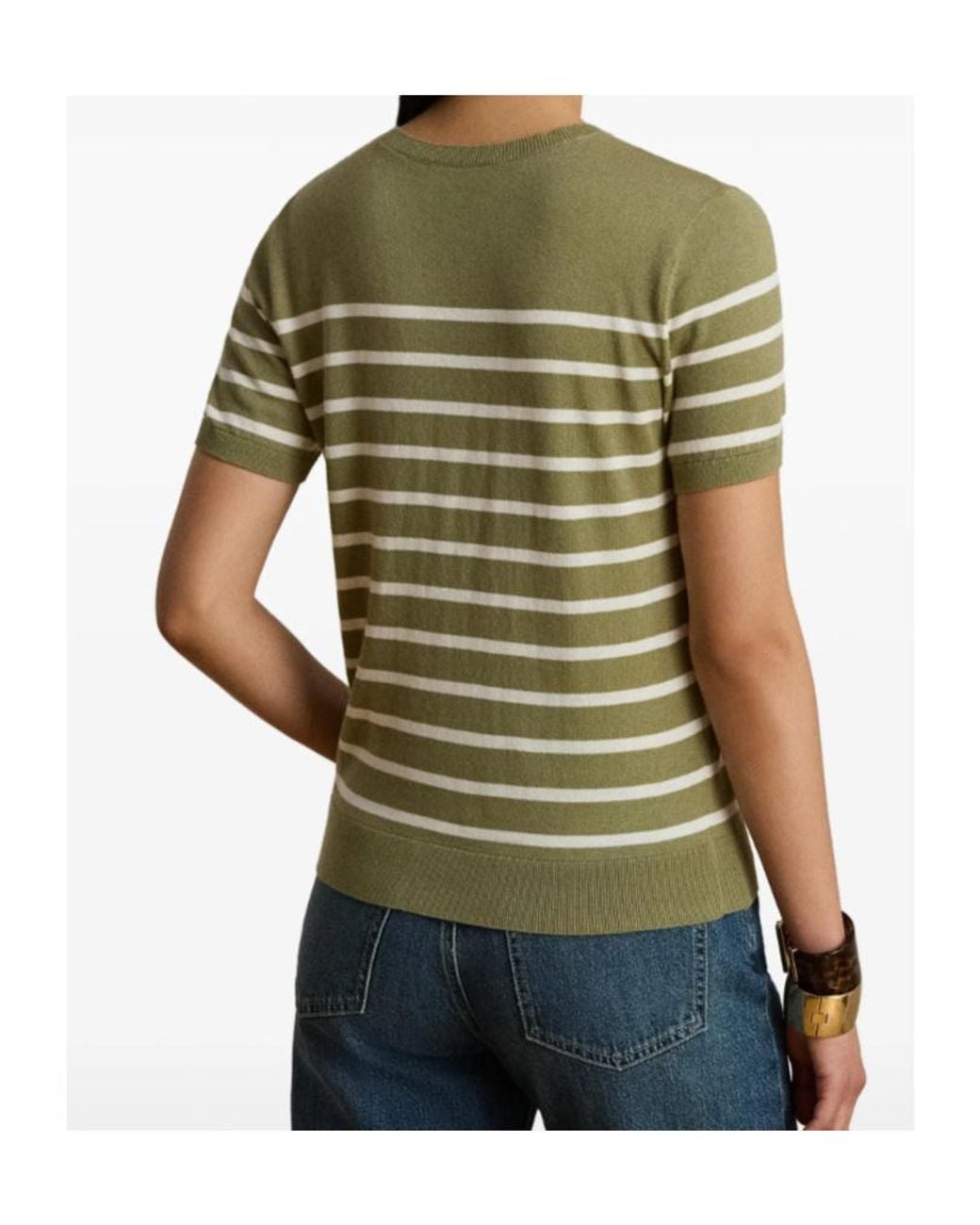 Ralph Lauren Green Striped Short-Sleeve T-Shirt
