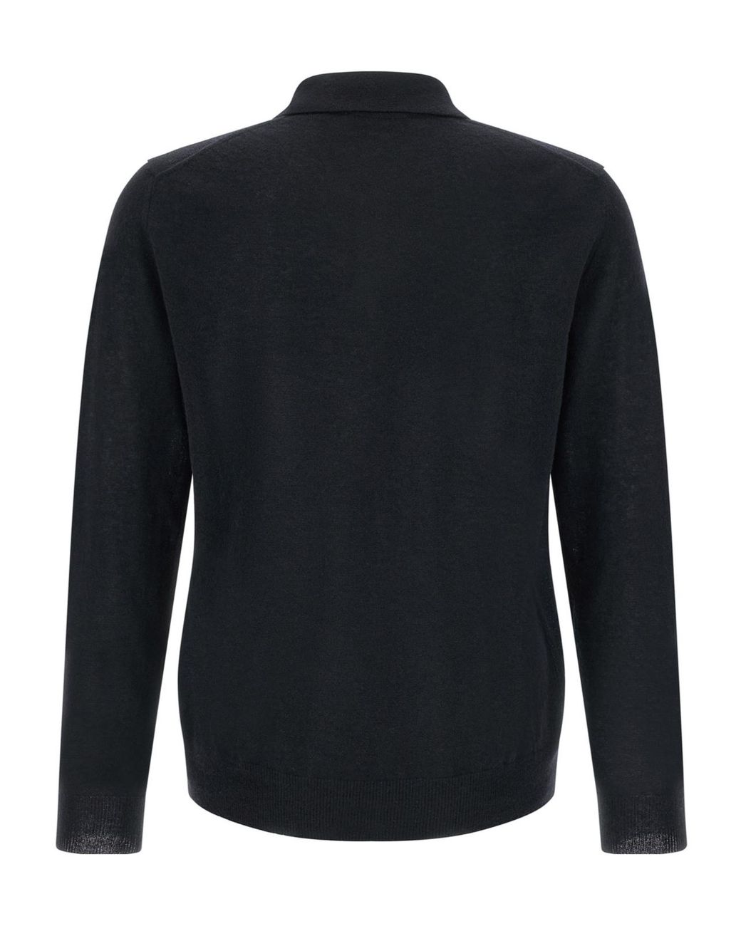 Zanone Blue Long-Sleeve Cashmere Polo Shirt for men