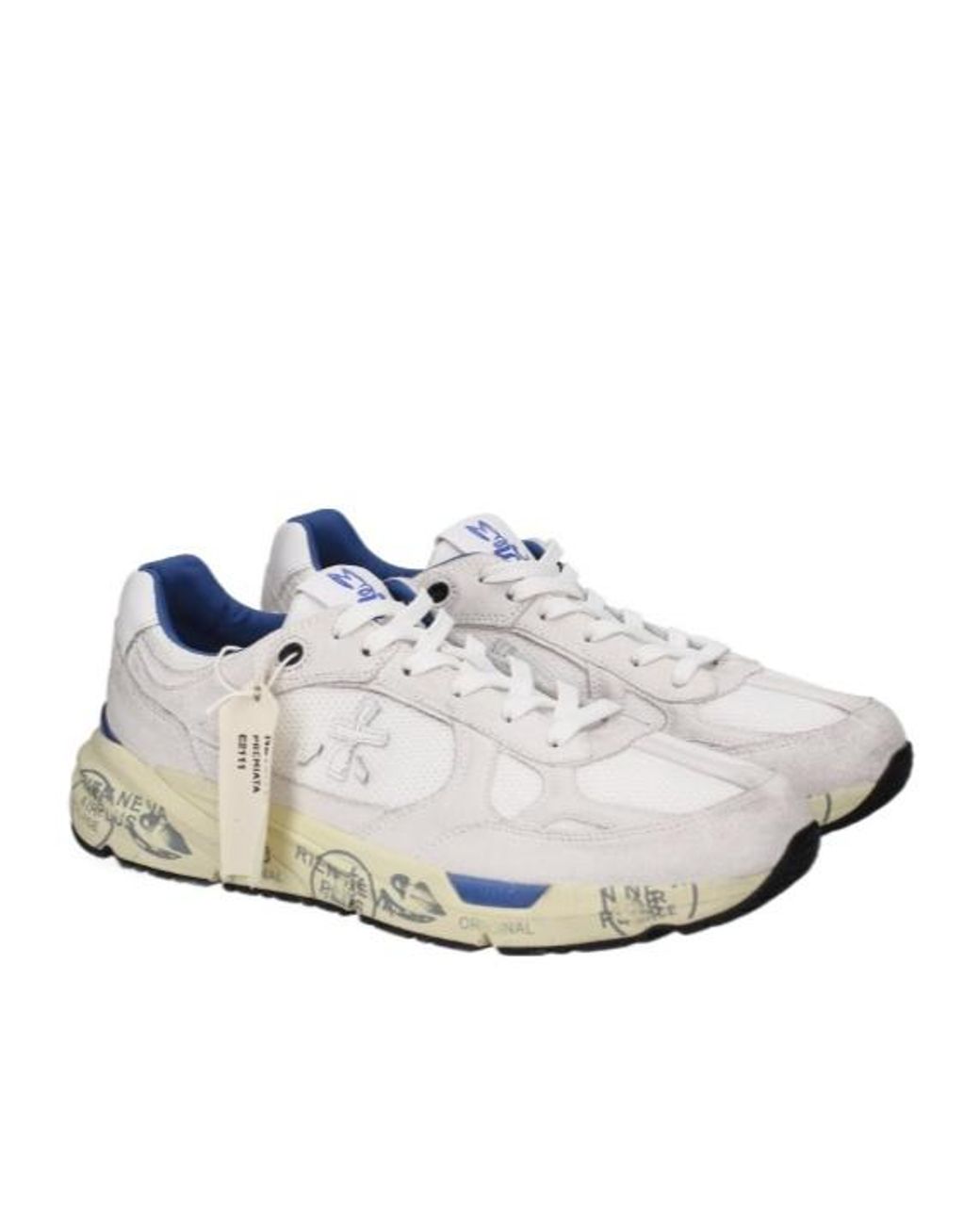 Premiata White Mase 25 Lace-Up Sneakers for men