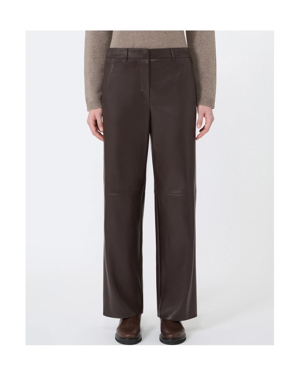 Max Mara Brown Smmsospiro Straight Leg Pants