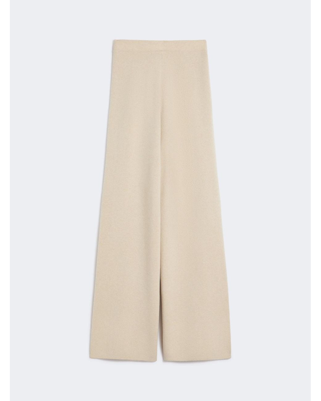 Max Mara Natural Judy Wide Leg Knitted Trousers