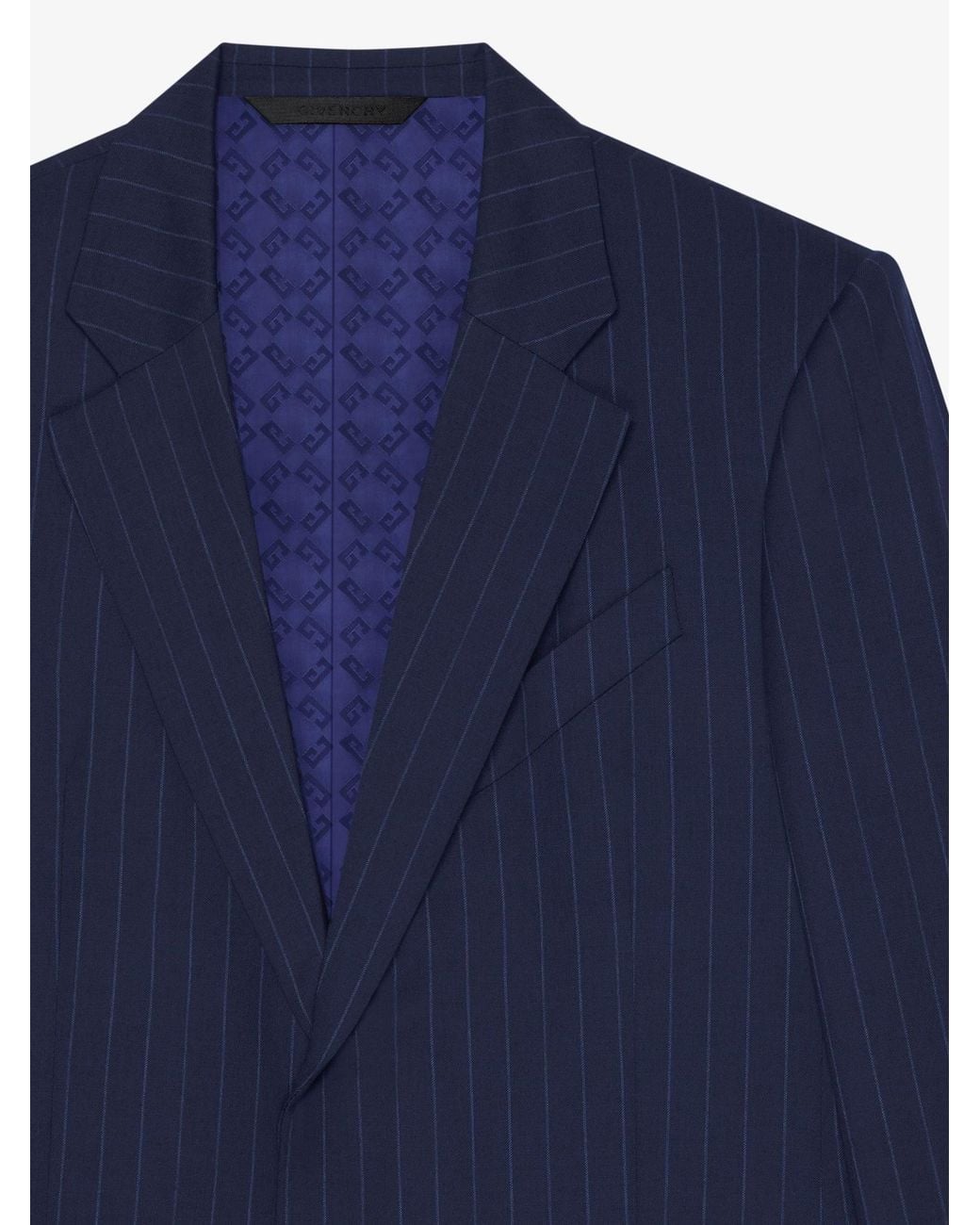 Givenchy Blue Slim Fit Striped Jacket for men
