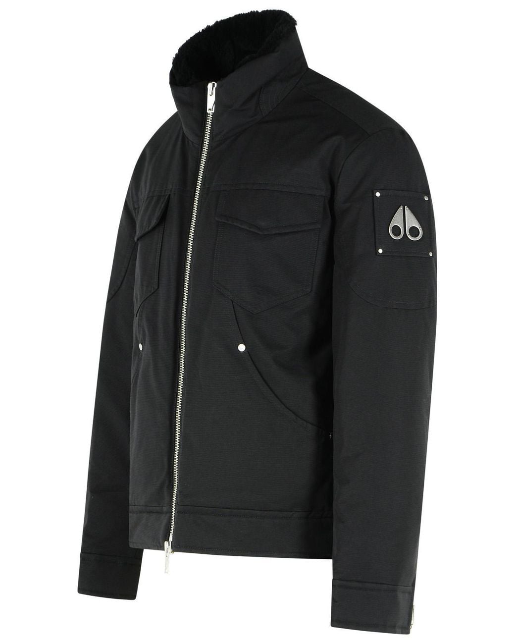 Moose Knuckles Black Falcon Down Trucker Jacket for men