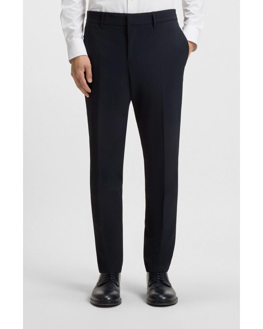Boss Blue Boss Pleated Slim Fit Pants for men