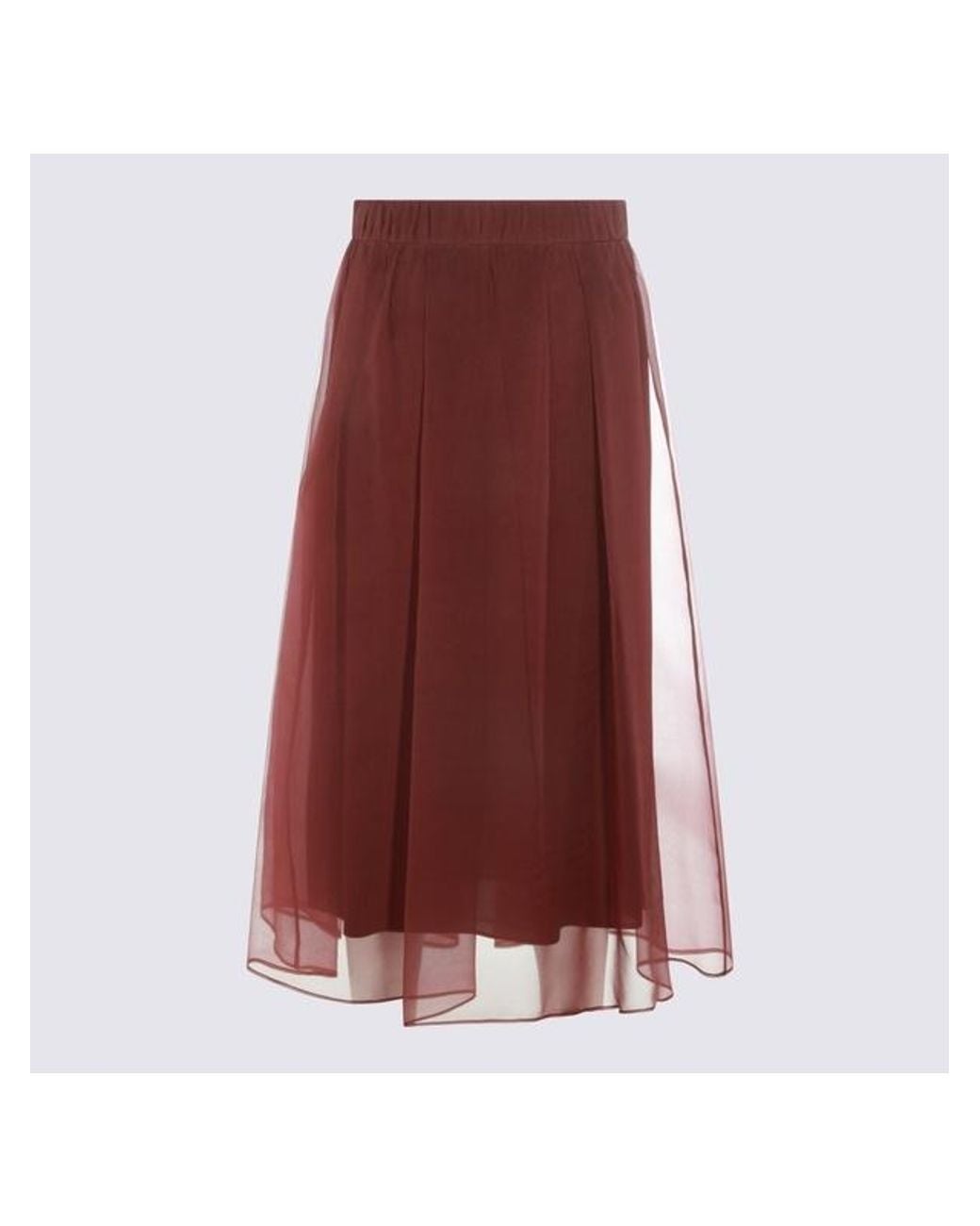 Brunello Cucinelli Purple Flared Midi Skirt