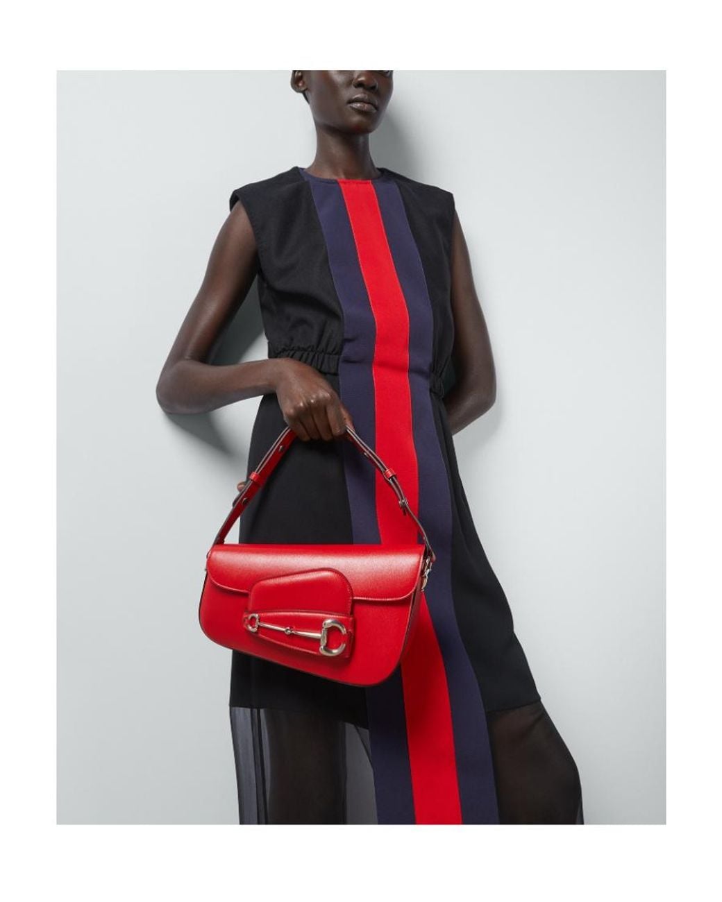Gucci Red Horsebit 1955 Shoulder Bag