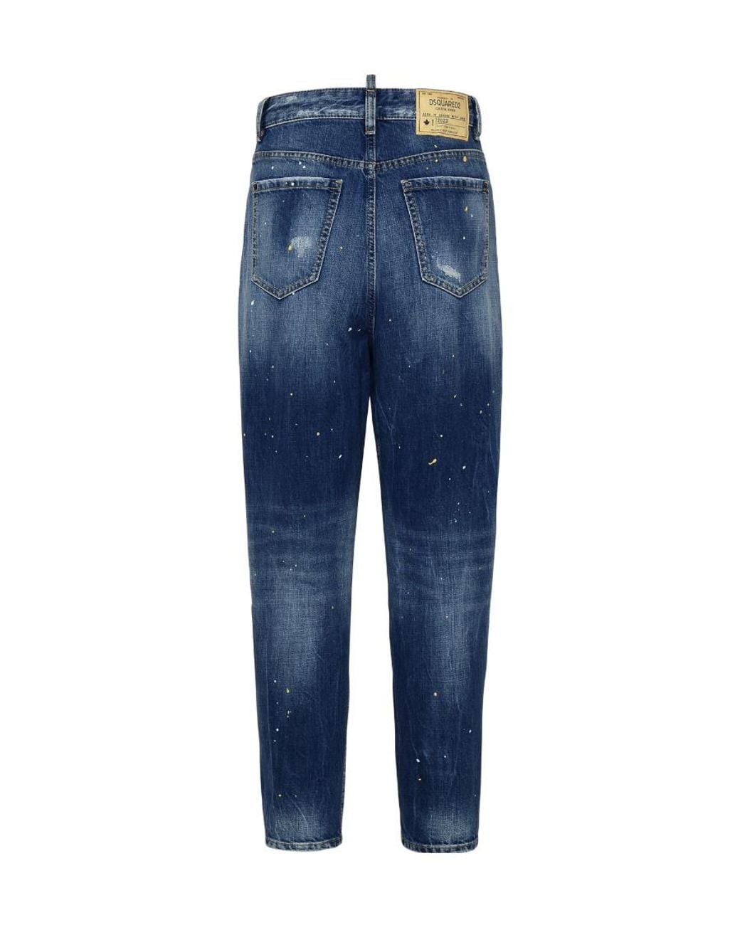 DSquared² Blue Distressed Patchwork Cropped Jeans