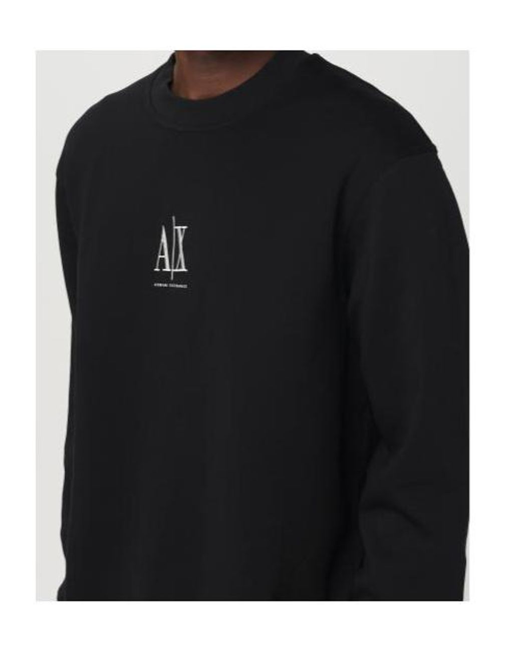 ARMANI EXCHANGE Black Logo-Embroidered Sweatshirt for men