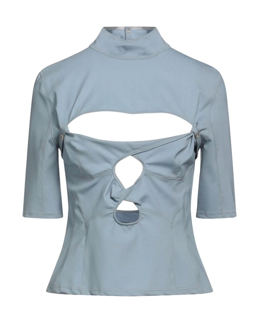 Jacquemus Blue Turtleneck Top