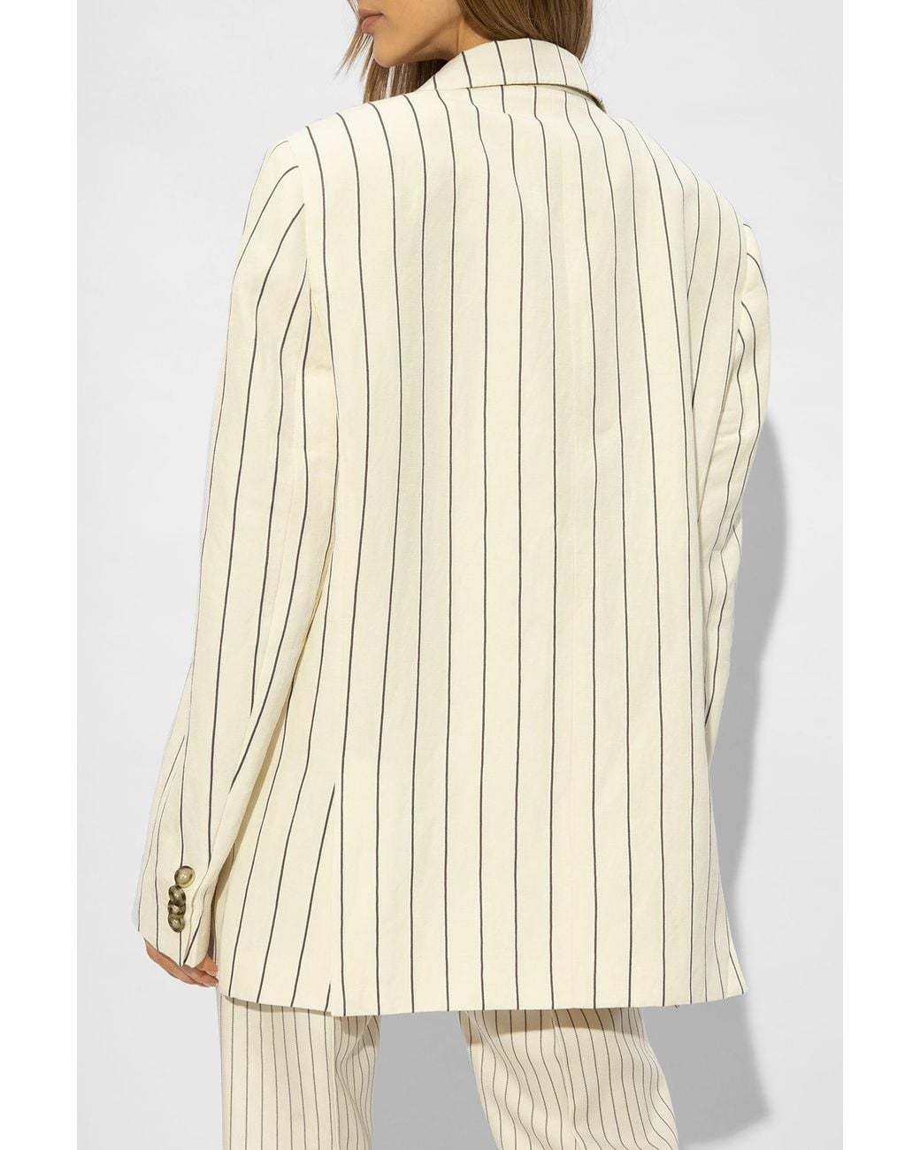 Stella McCartney Natural Striped Oversize Blazer