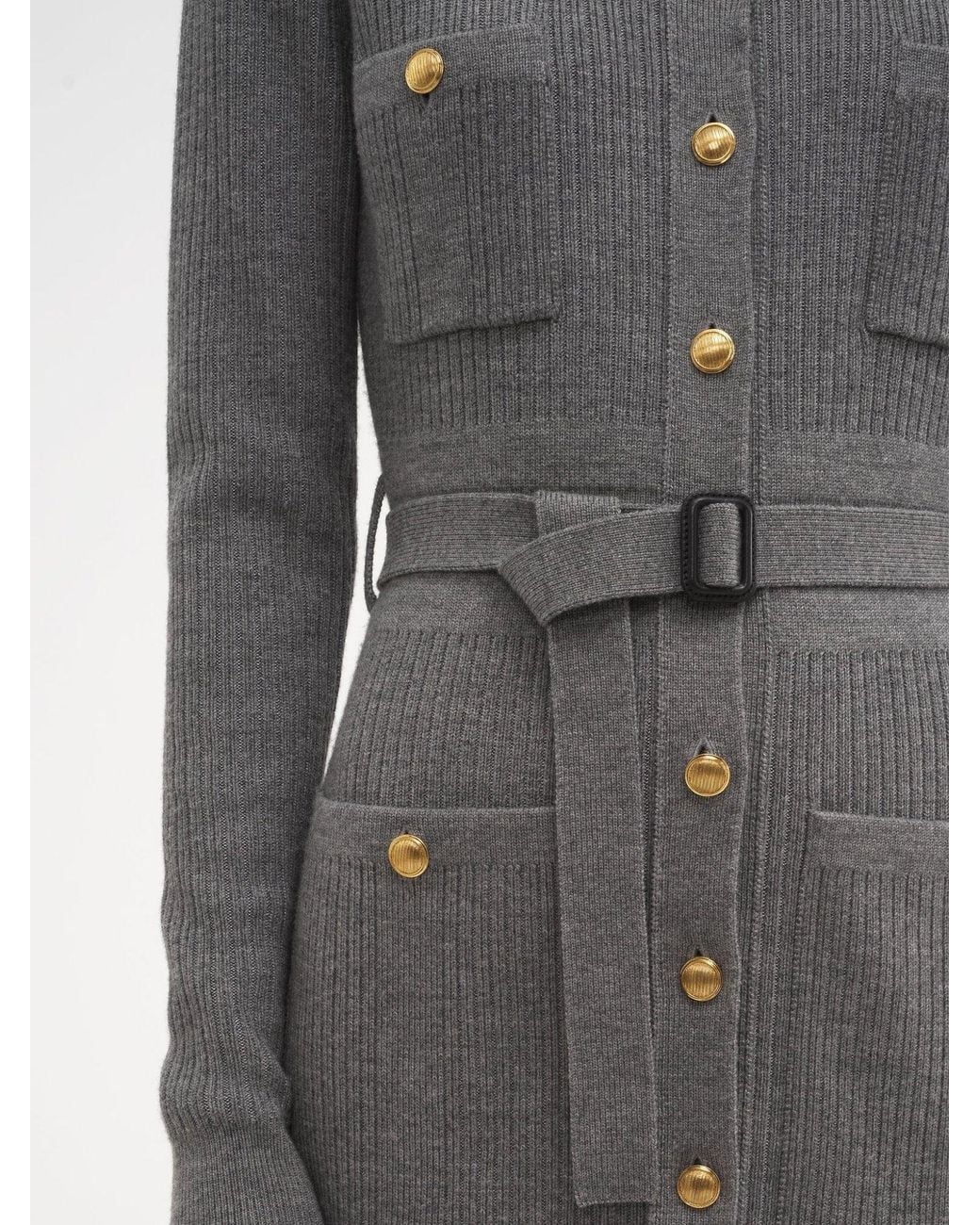 Chloé Gray Chloé Fitted Knit Long Cardigan