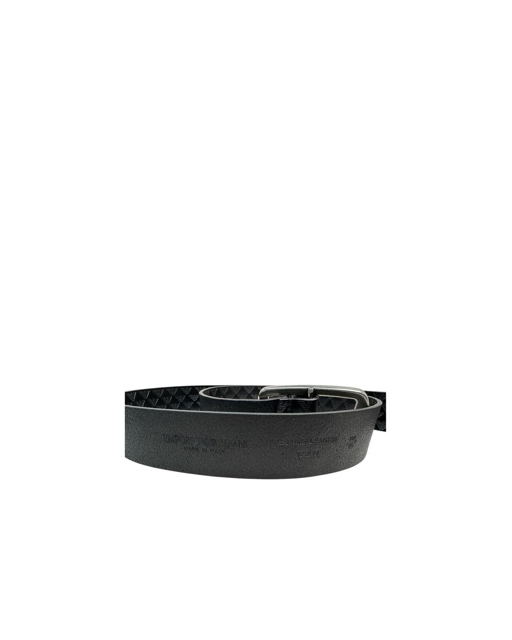 Emporio Armani Black Embossed Logo Belt for men