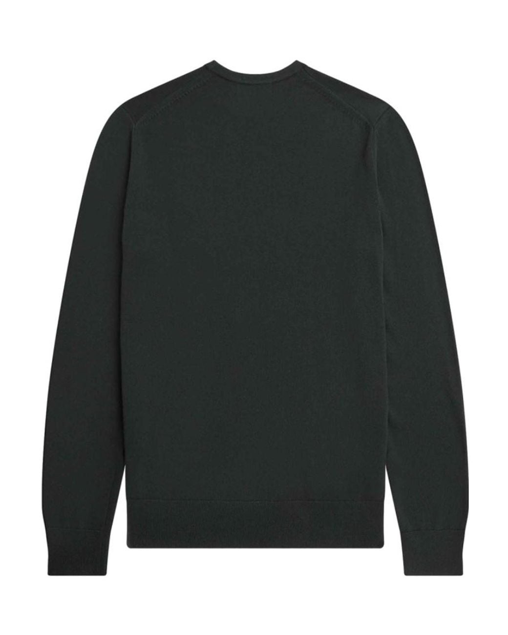 Fred Perry Black Logo-Embroidered Crew-Neck Jumper for men