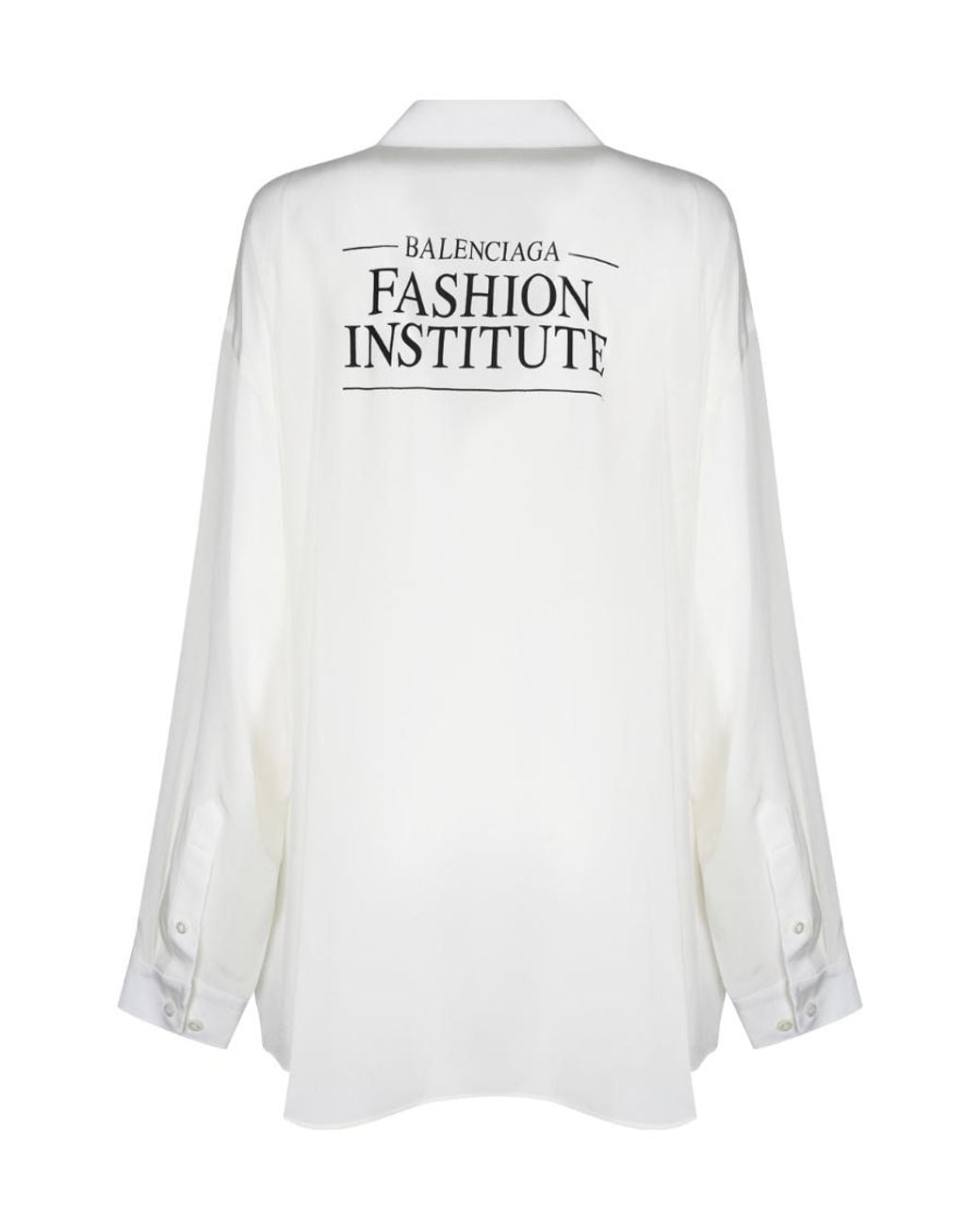 Balenciaga White Fashion Institute Long-Sleeved Shirt