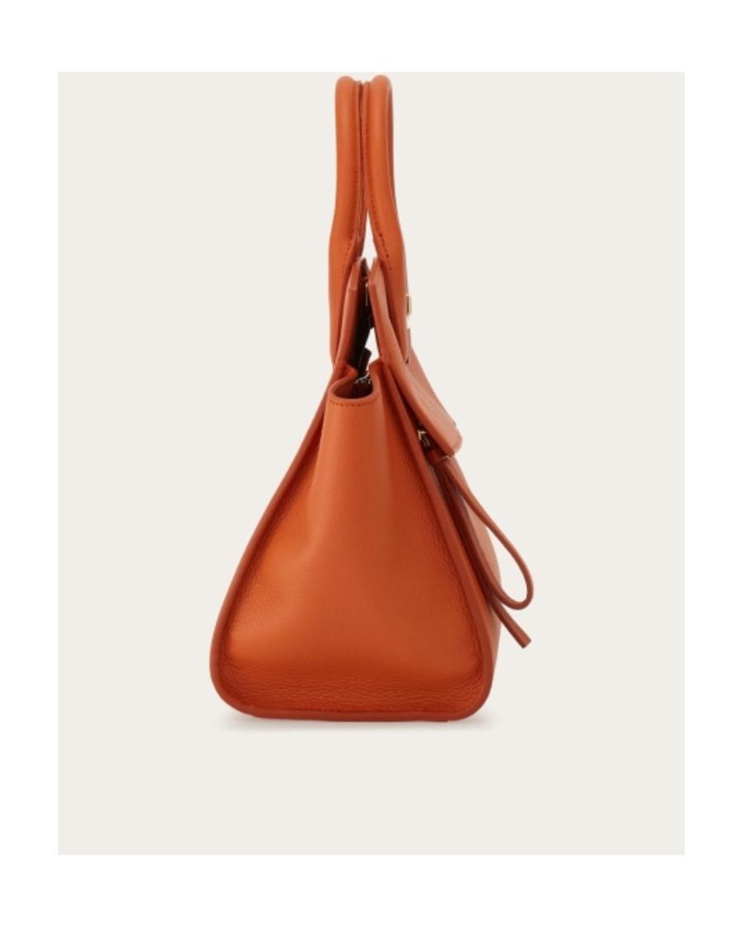 Ferragamo Orange Studio Soft Logo Shoulder Bag