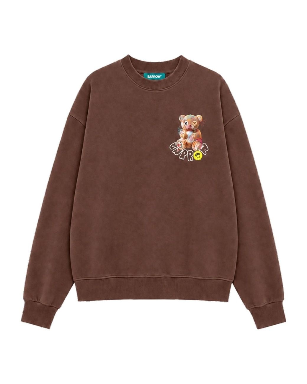 Barrow Brown Pattern-Printed Crewneck Sweatshirt for men