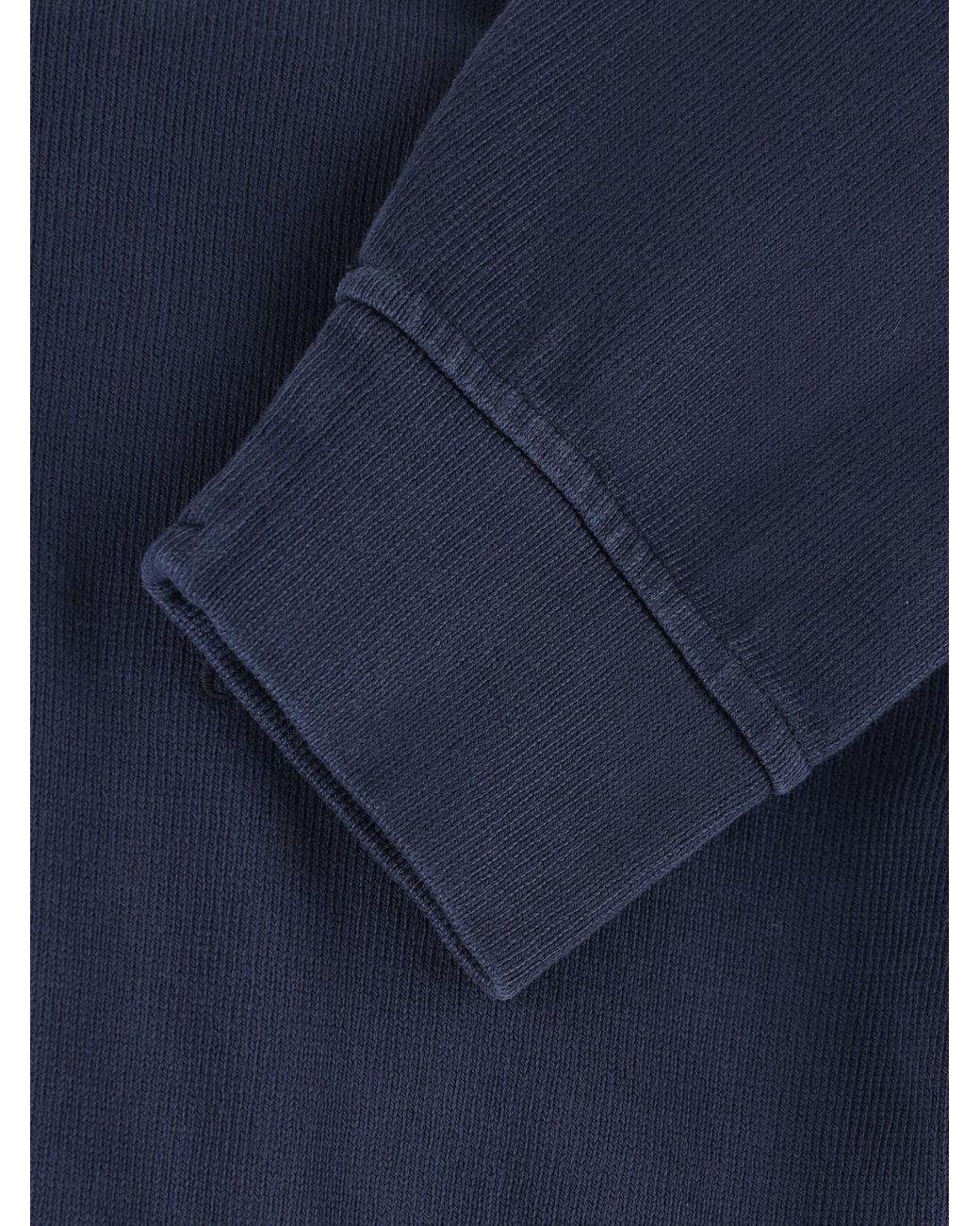 C P Company Blue Half-Zip Funnel-Neck Sweater for men