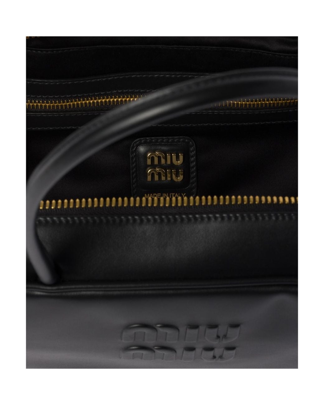 Miu Miu Black Beau Leather Top-Handle Bag