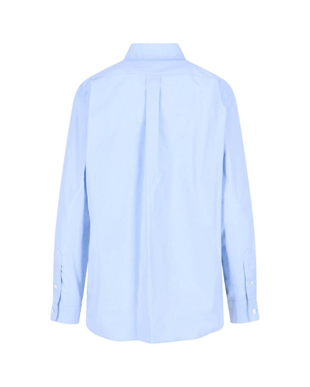 Miu Miu Blue Logo-Embroidered Button-Up Shirt