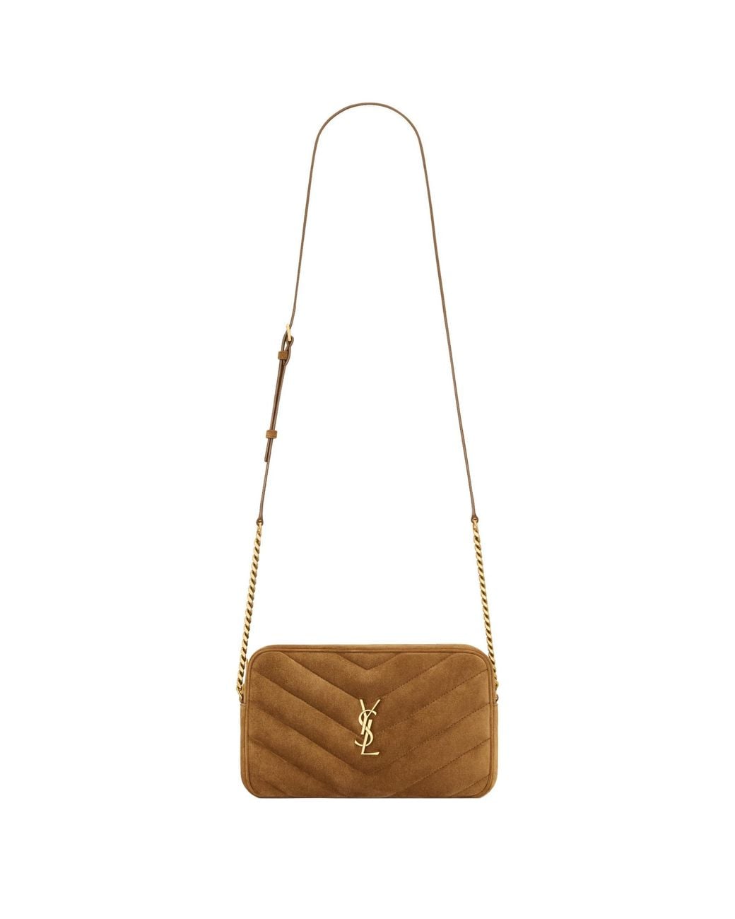 Saint Laurent White Quilted Chain Shoulder Bag