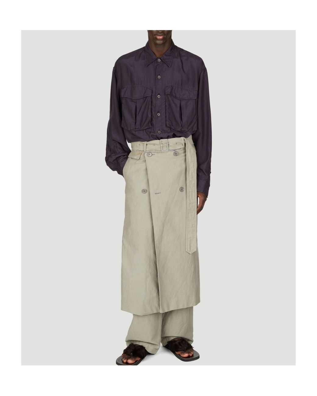 Dries Van Noten Natural Wrap Casual Pants for men