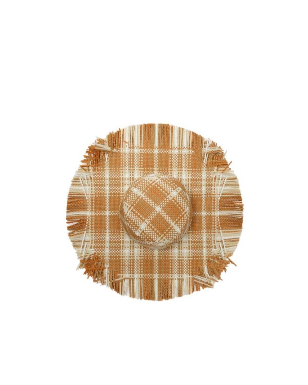Burberry Metallic Knight Stamp Raffia-Effect Sun Hat