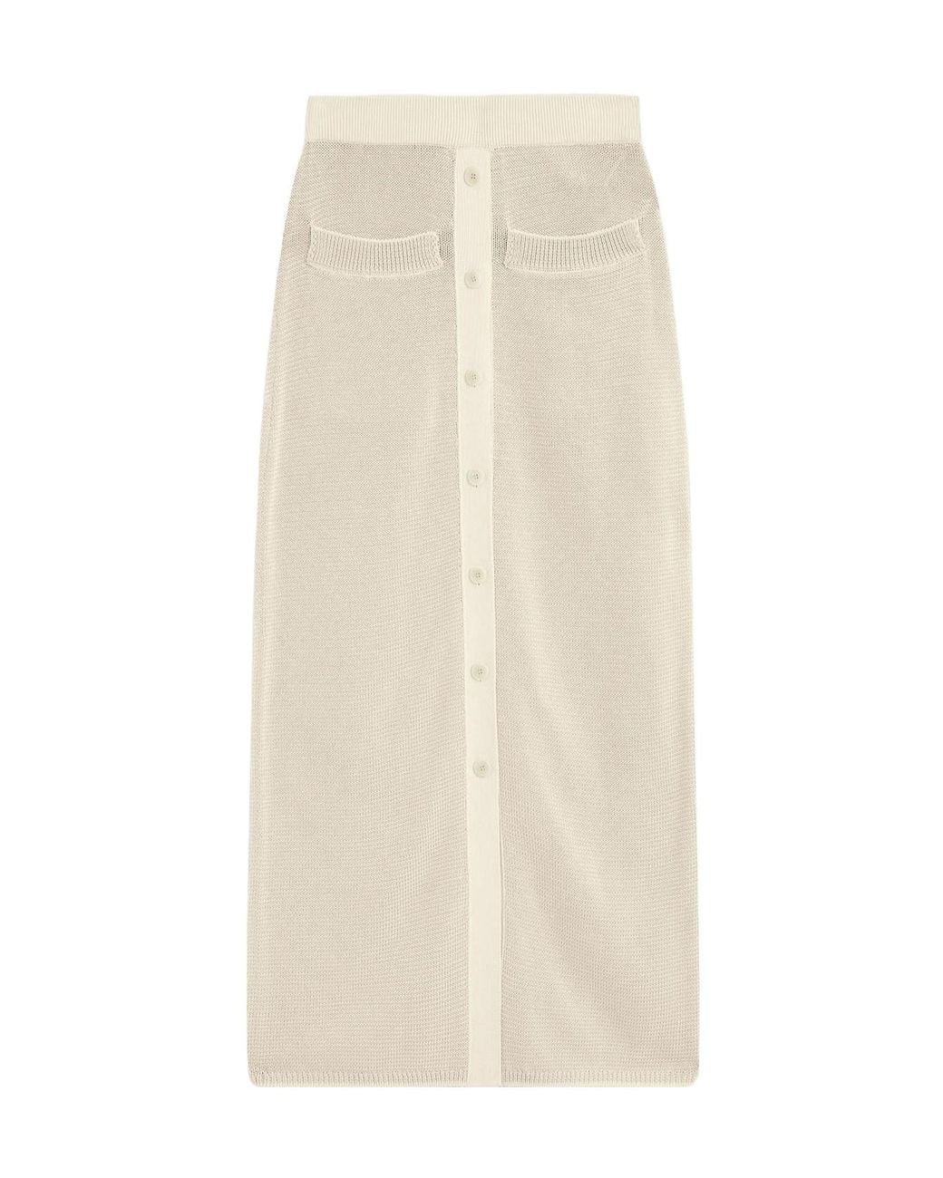 Joseph White Button Knit Skirt