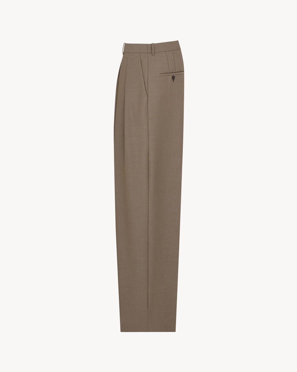 Saint Laurent Natural Mid-Rise Tailored Pants