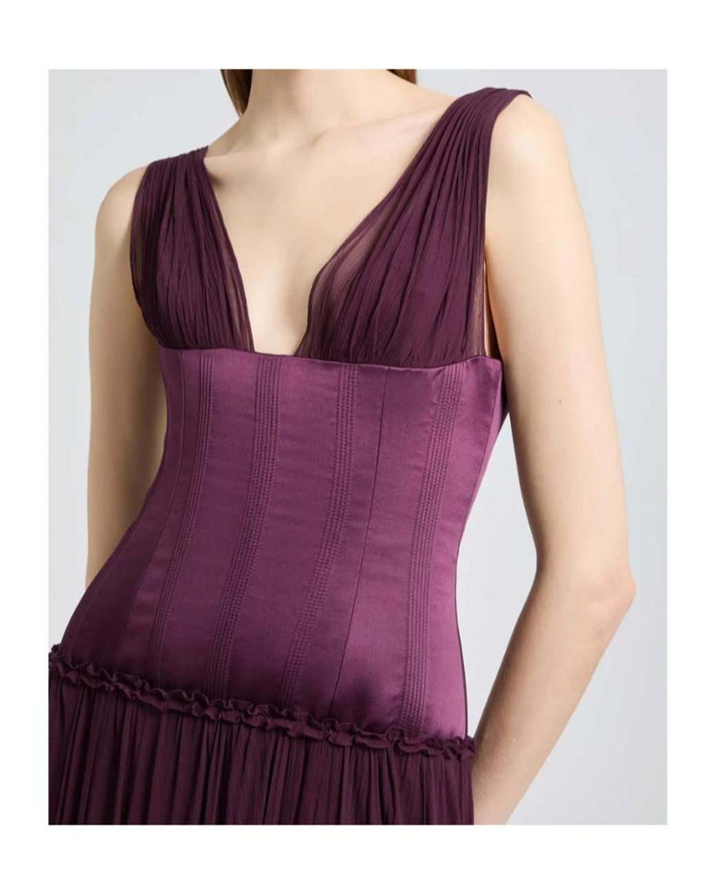 Ermanno Scervino Purple Pleated Maxi Dress
