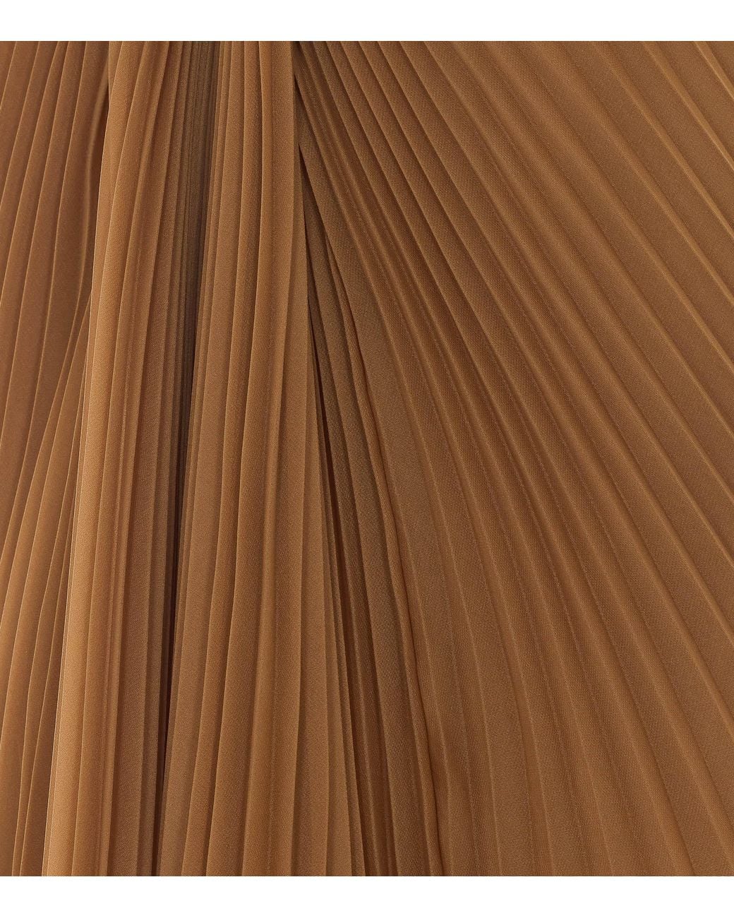 Max Mara Brown Pleated Valzer Top With Knot And Detail