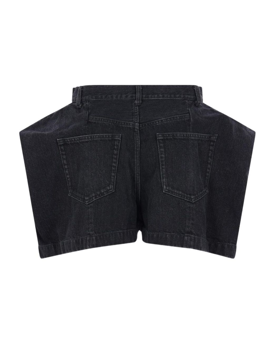 Sacai Blue Mid-Rise Denim Shorts