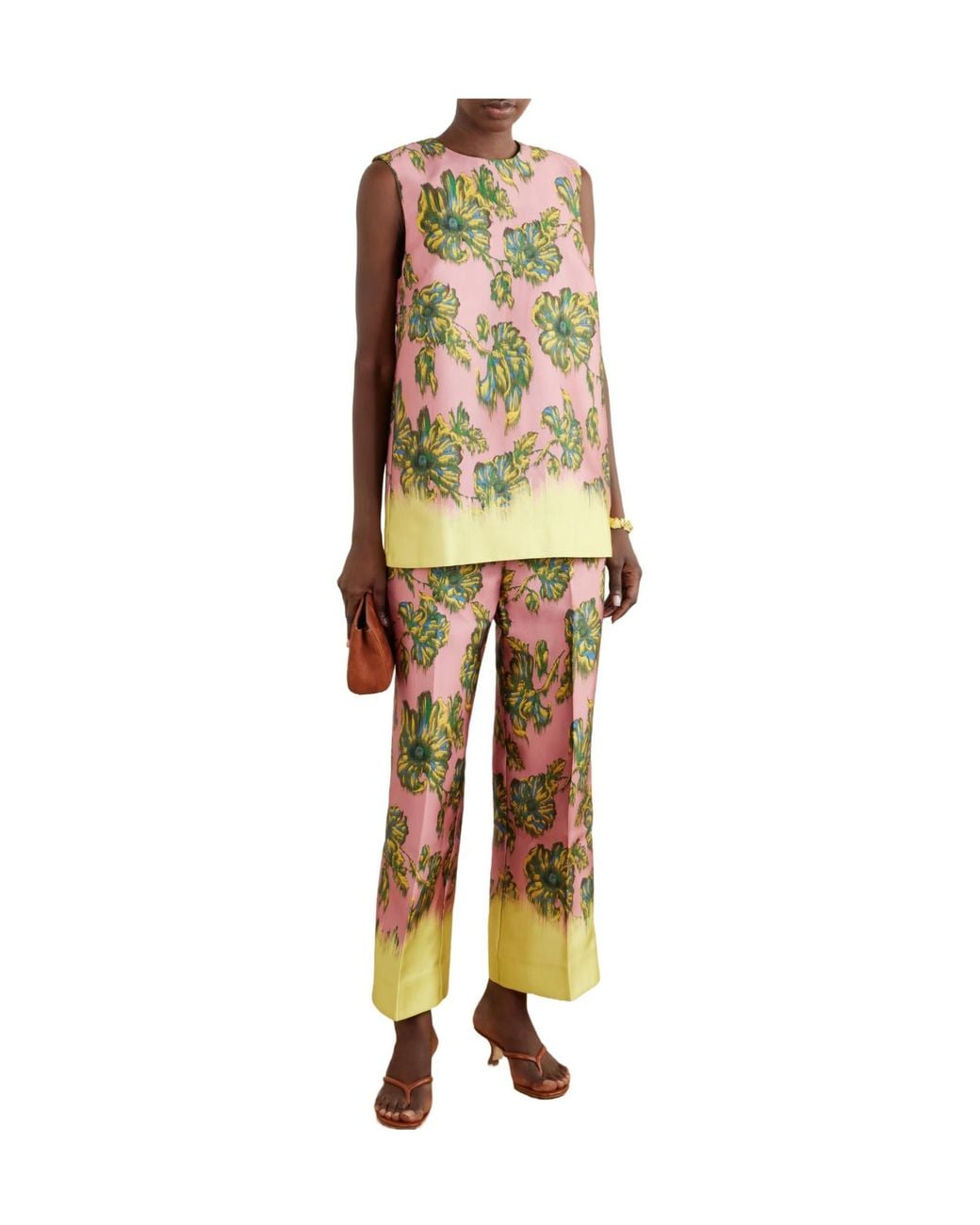 ALÉMAIS Multicolor Floral Print Twill Top