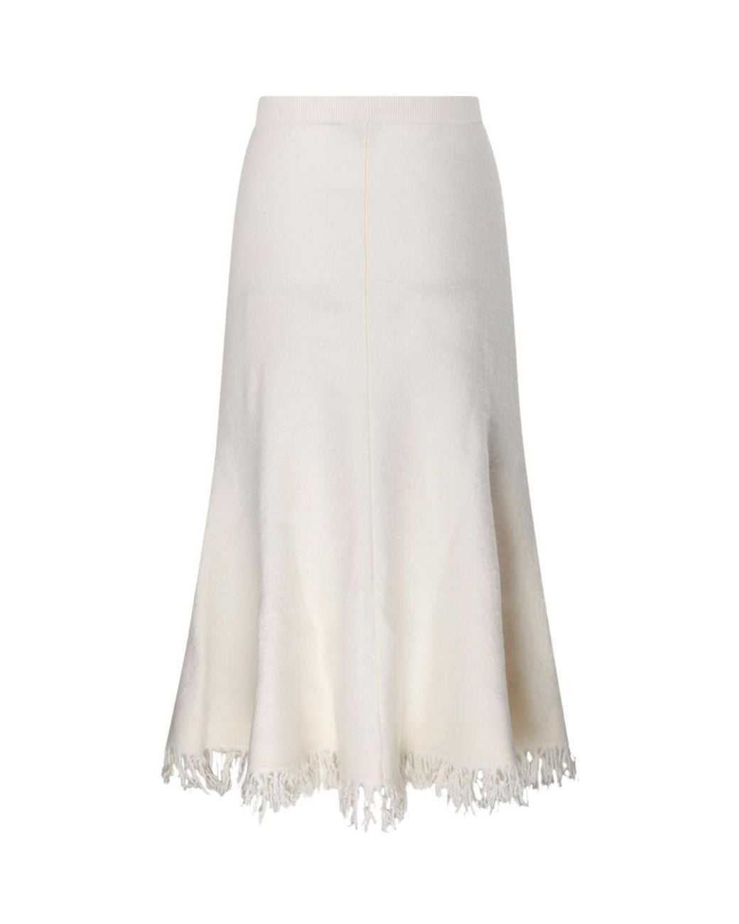 Bottega Veneta White Flared Midi Skirt