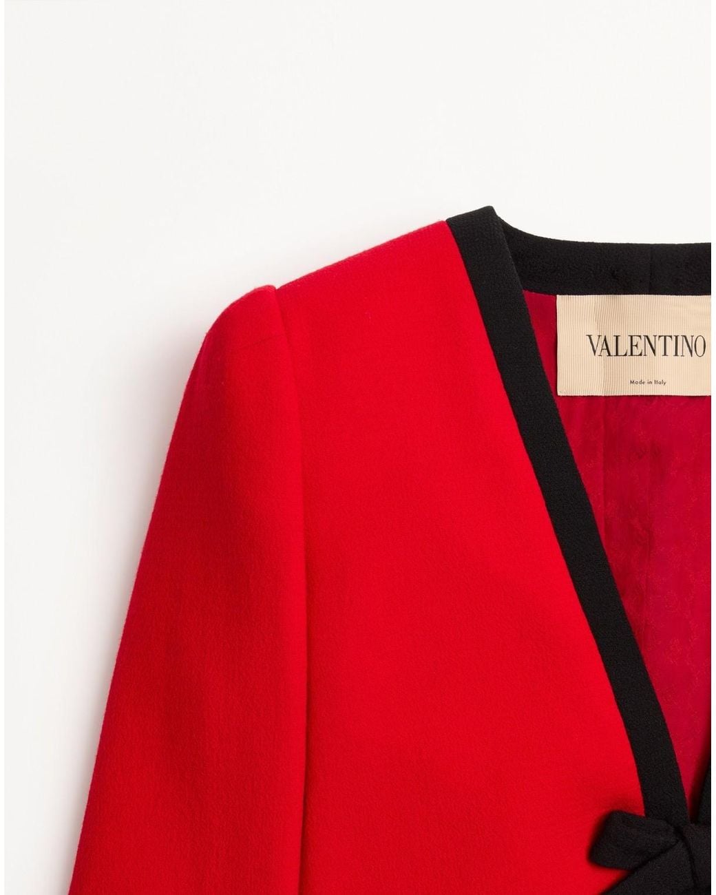 Red Jacket Normal Valentino Wool Crepe Jacket in Red | Lyst