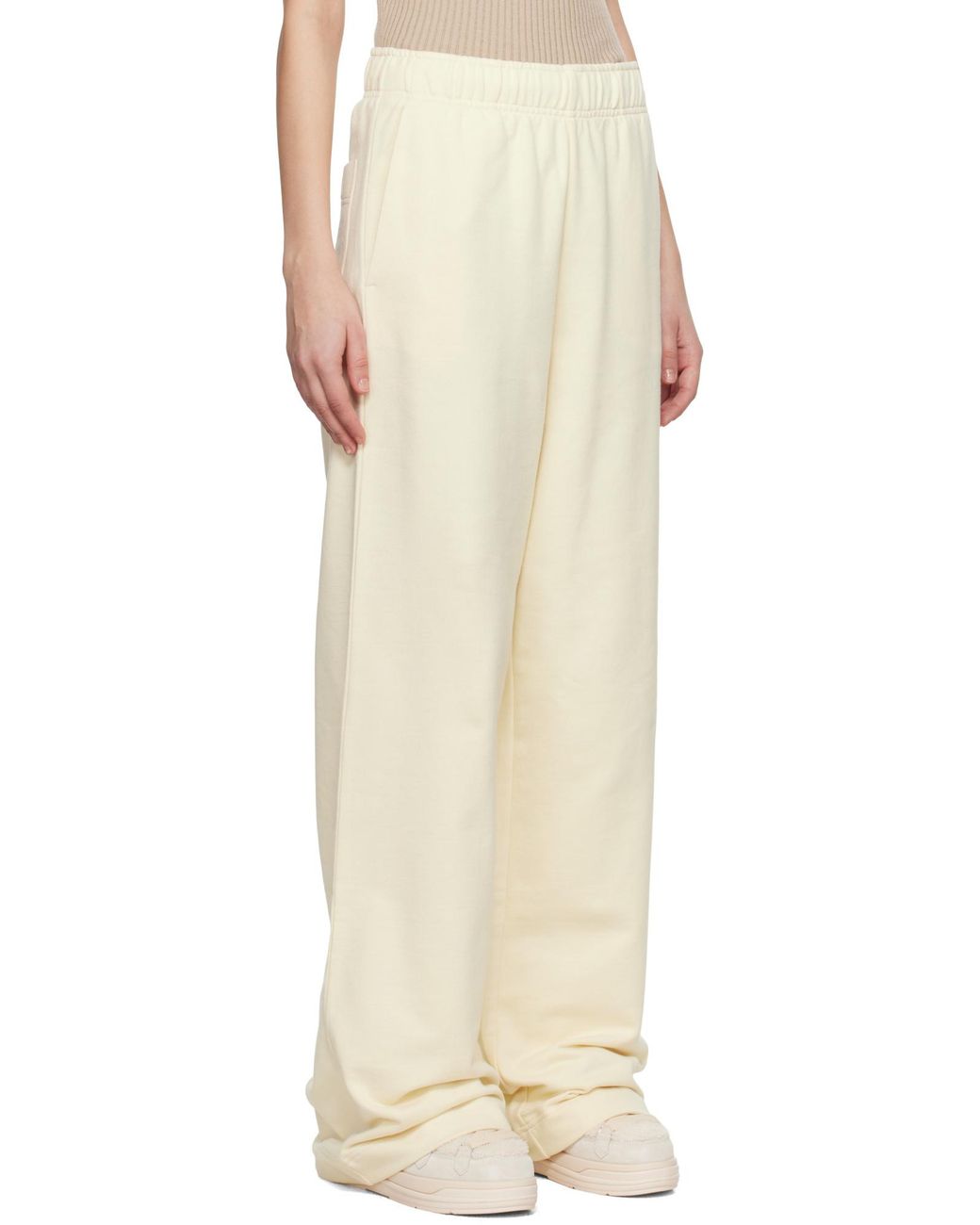 Moncler Natural Wide-Leg Track Pants