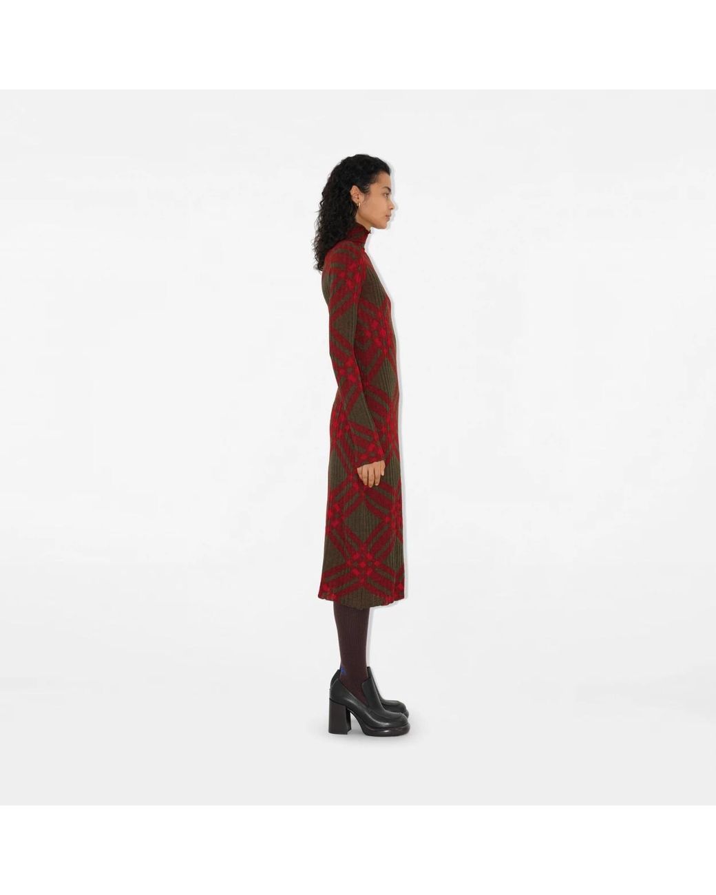 Burberry Red Checked Shift Dress