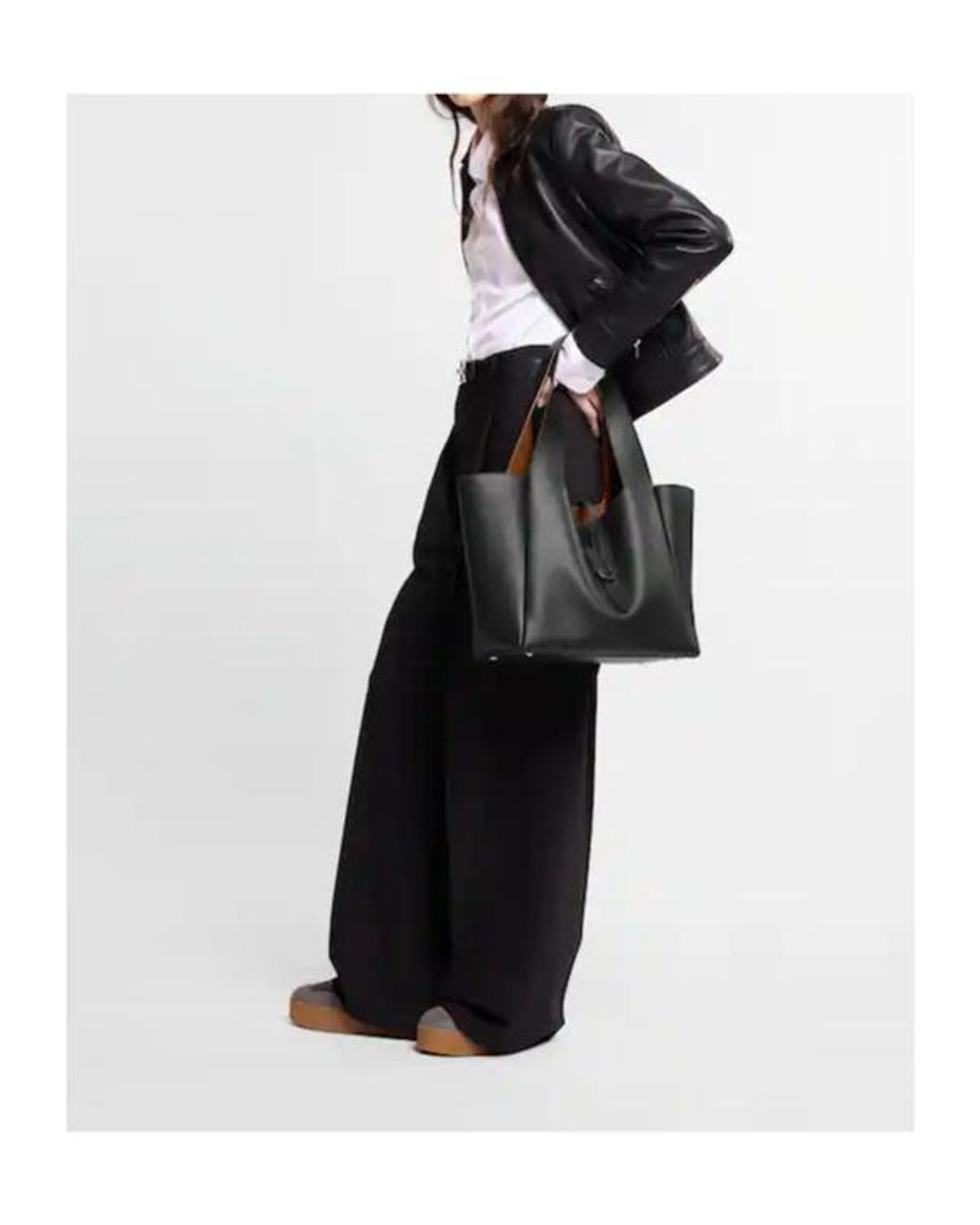 Hogan Black Trend Logo Plaque Tote Bag