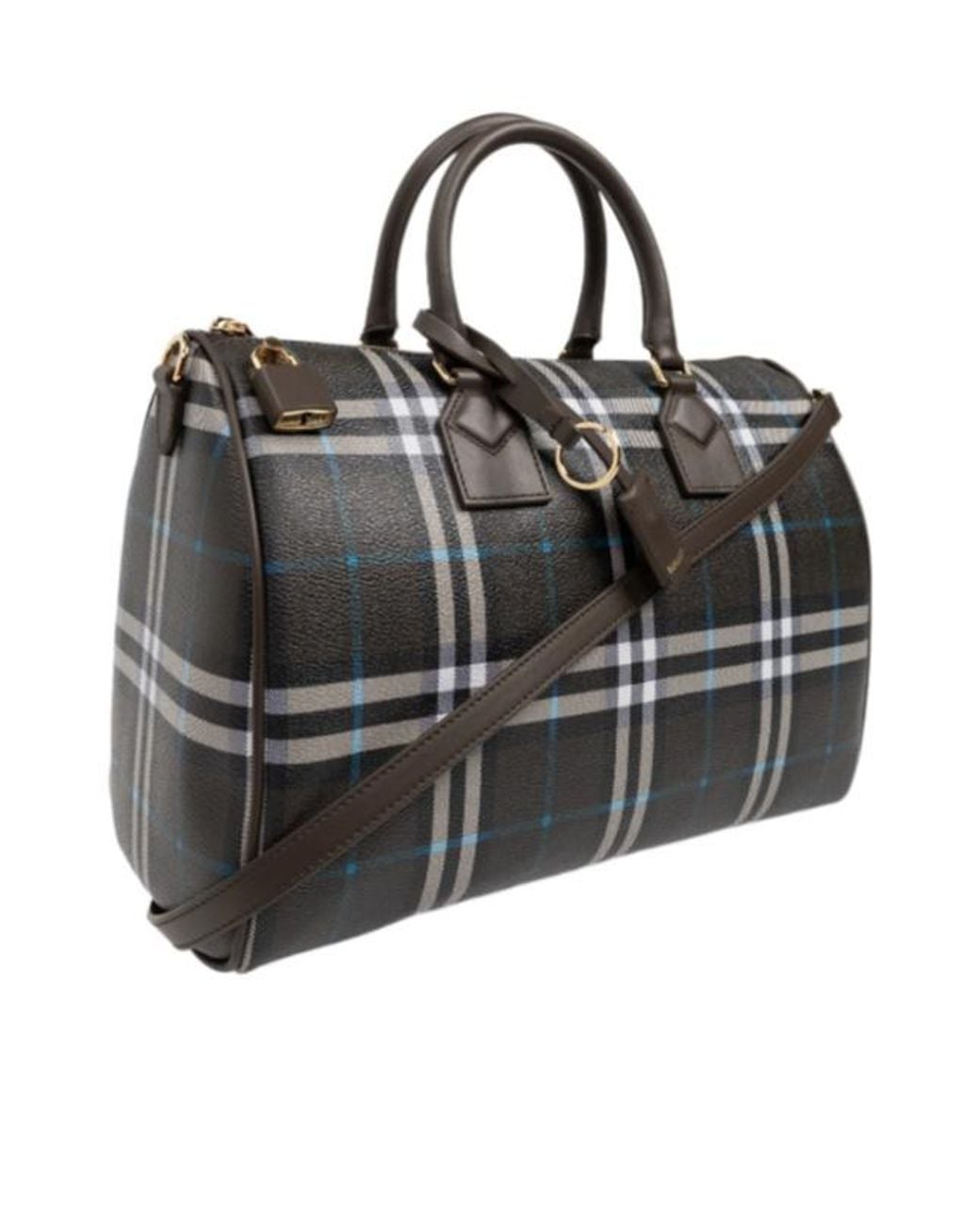 Burberry Black Bowling Checked Medium Handbag