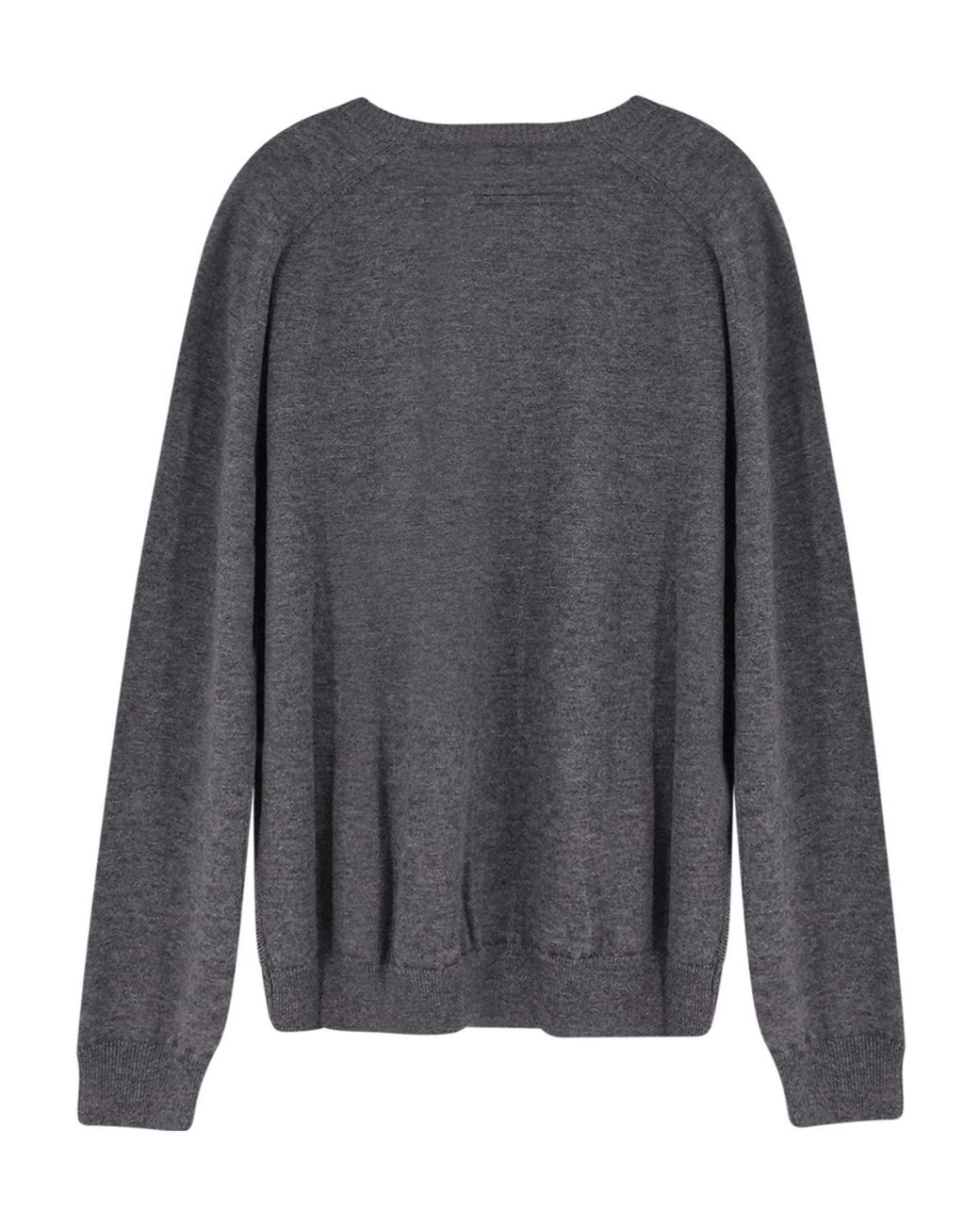 Zegna Gray Oasi Long-Sleeved V-Neck Jumper for men