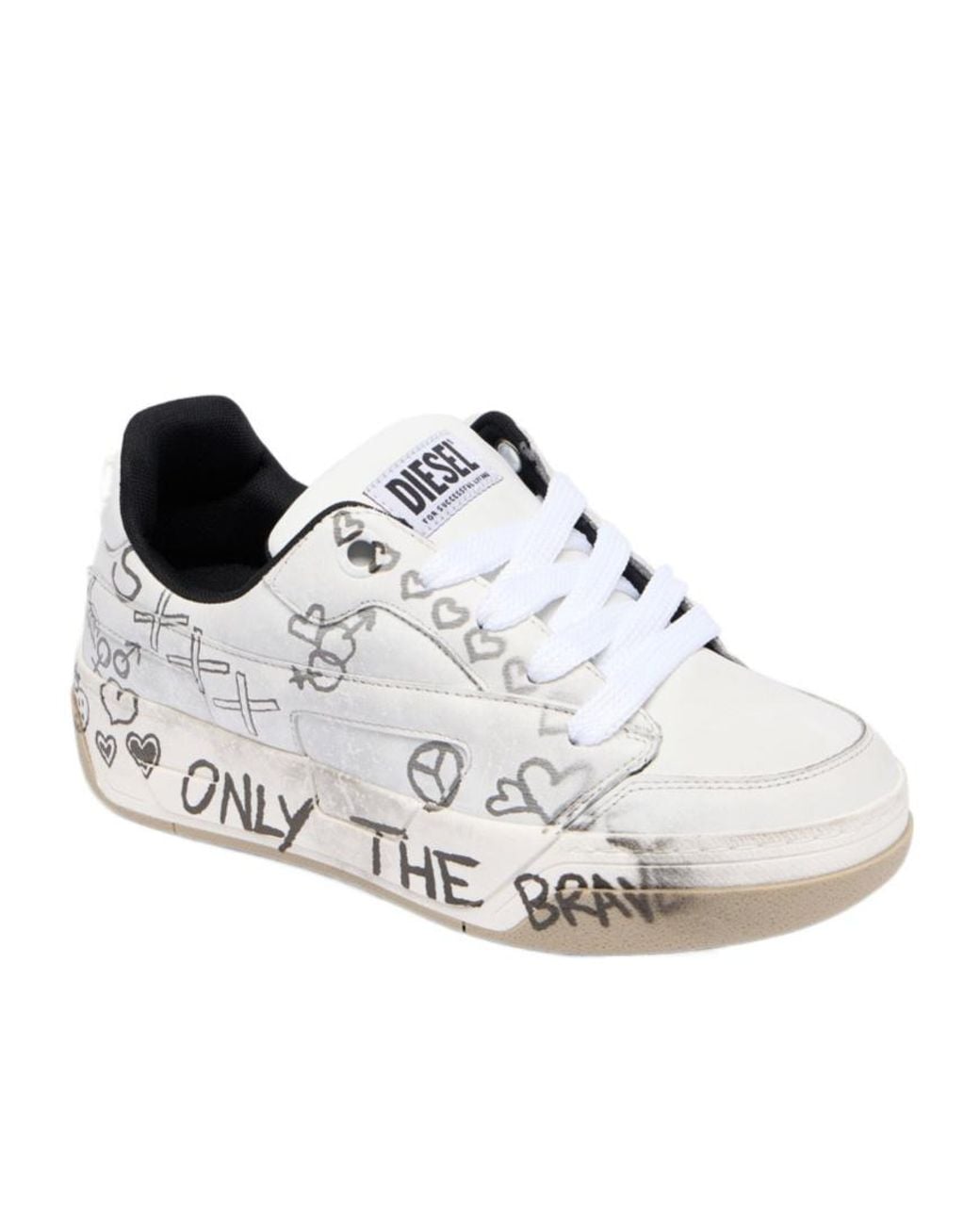 DIESEL White S-D-Ollie Low W Sneakers