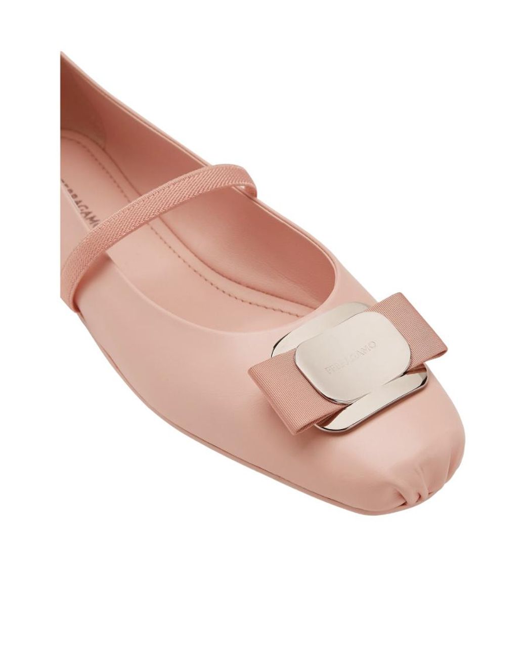 Ferragamo Pink Vara Flat Ballet Shoes