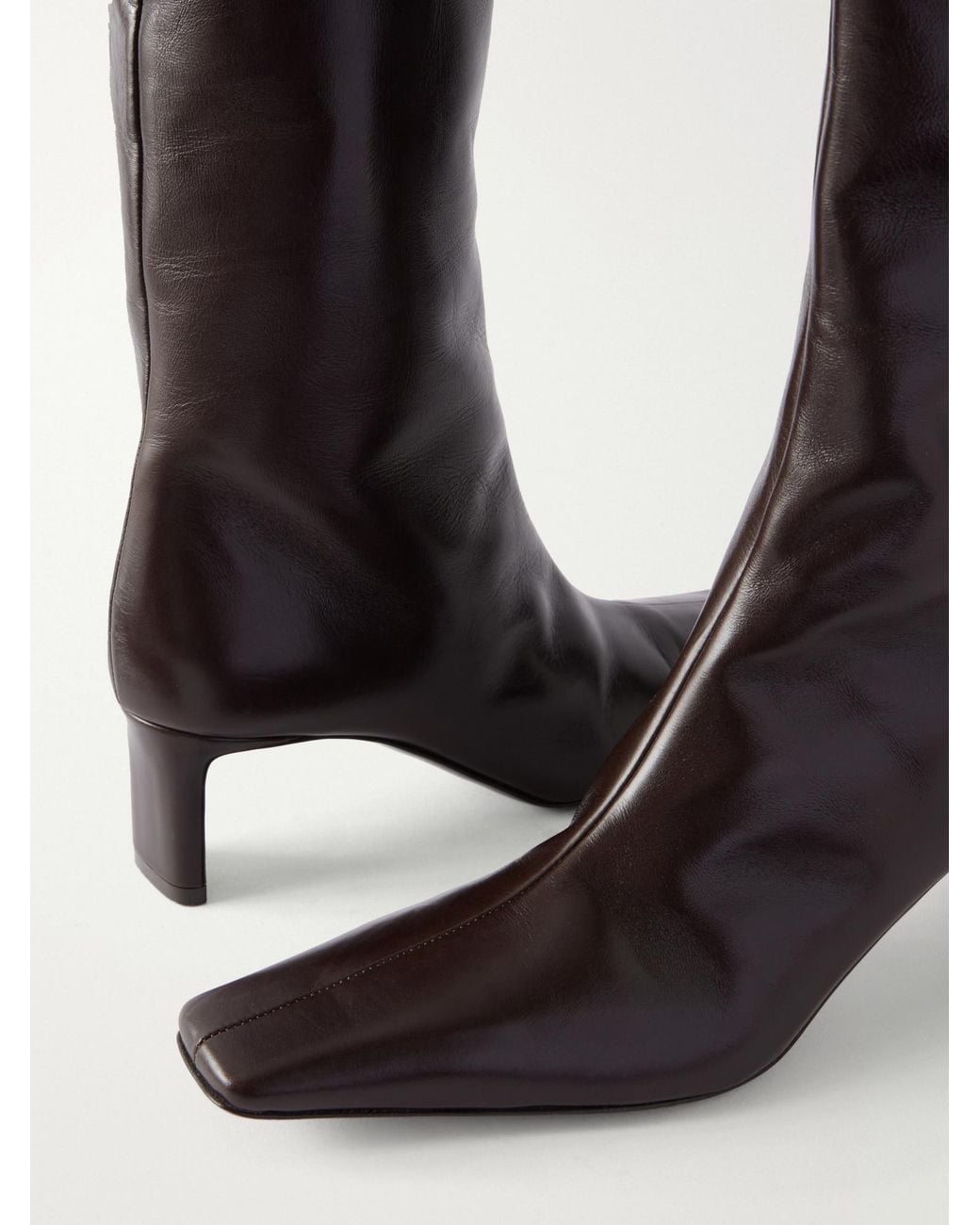 Khaite Black Knee-High Leather Boots
