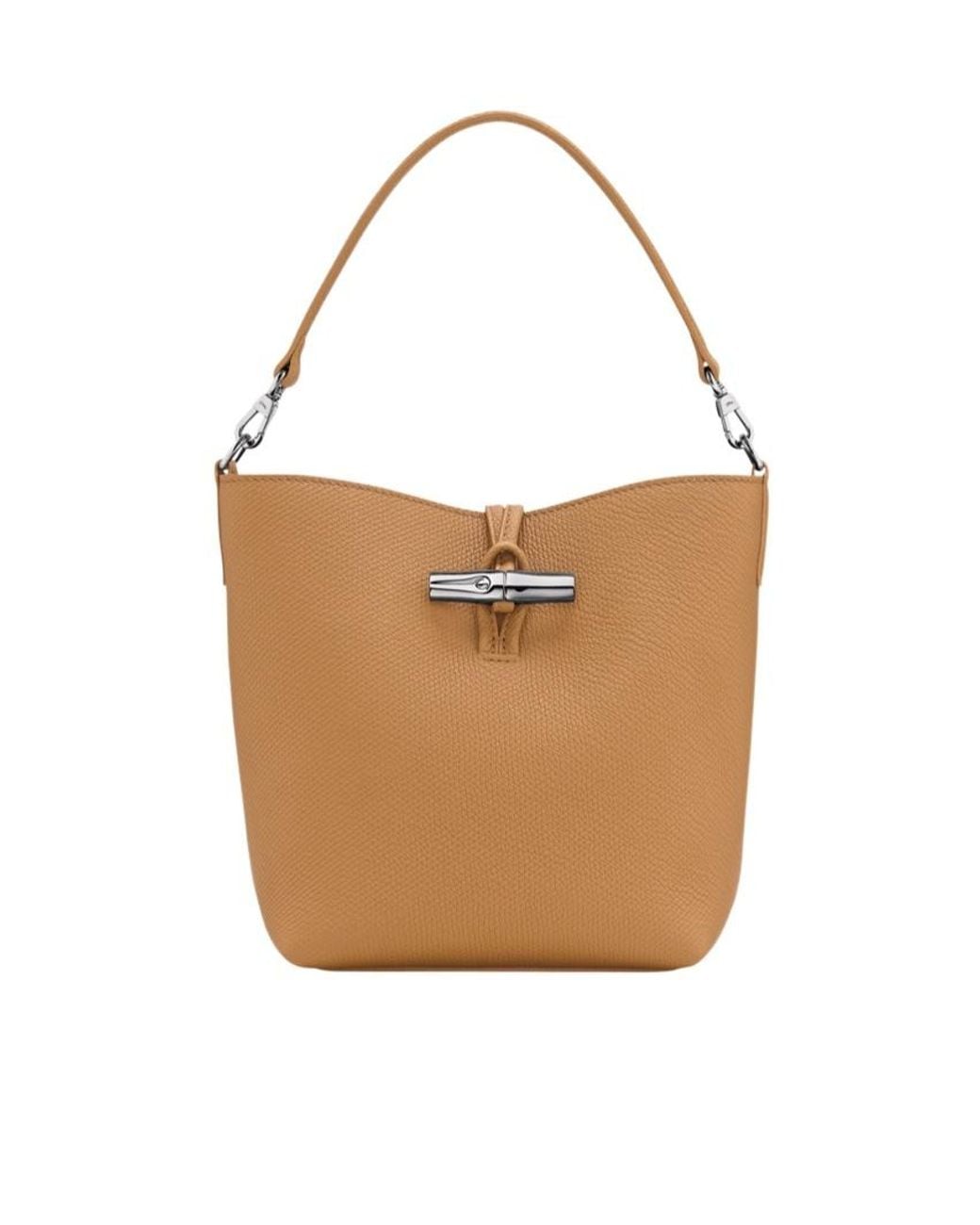 Longchamp White Le Roseau Xs Bucket Bag