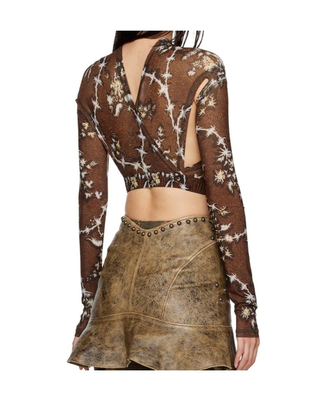 KNWLS Brown Printed Top