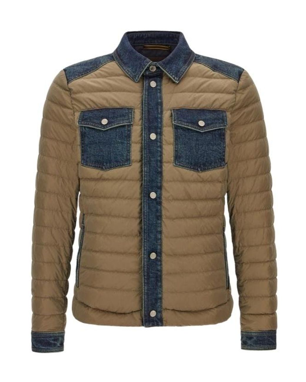 Moorer Blue Crespi-04Y Quilted Jacket for men