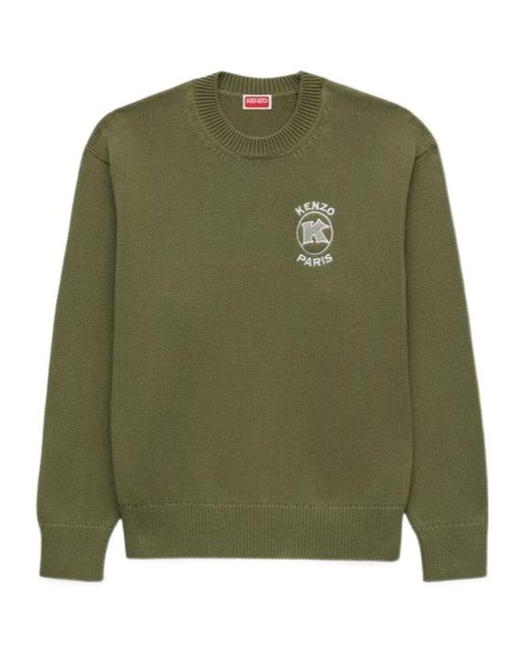 KENZO Green Paris Emblem Embroidered Jumper for men