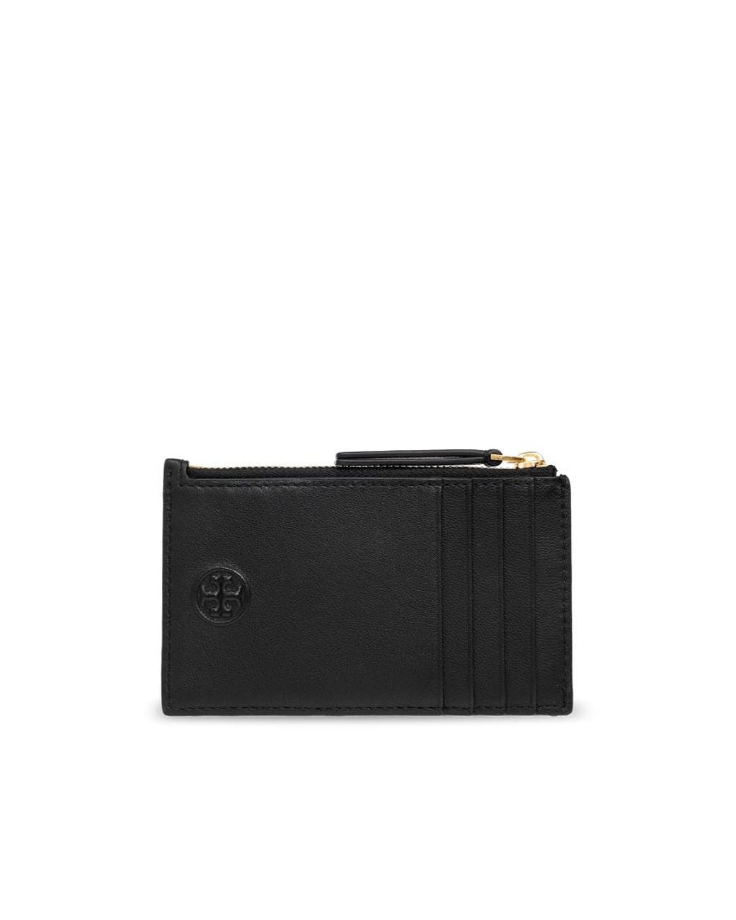 Tory Burch Black Fleming Zipped Card Holder