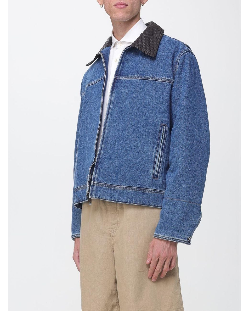 Bottega Veneta Blue Long Sleeved Zipped Jacket for men