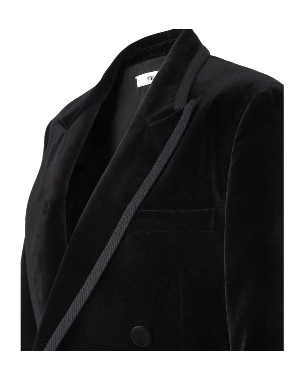 Fendi Black Double-Breasted Buttoned Jacket