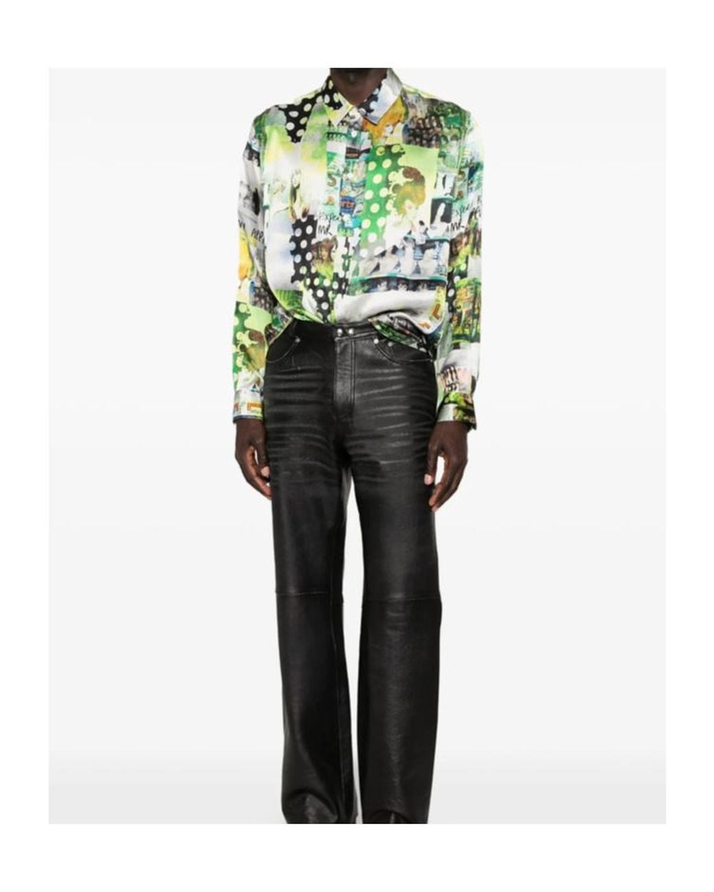 Martine Rose Green Long-Sleeved Shirt for men